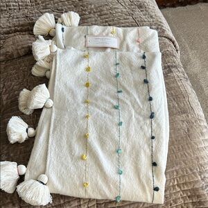 New BOHO Throw Blanket with Tassels and Colorful Accents.  Cupcakes and Cashmere